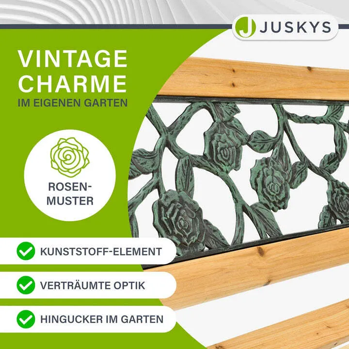 B-Ware Gartenbank Venezia 2 Sitzer Parkbank Holzbank aus Tannenholz und Gusseisen