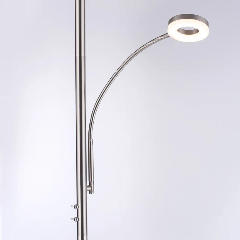 B-Ware LOLA Smart LED-Deckenfluter Rocco dimmbar mit Lesearm Farbwechsel silber 195cm