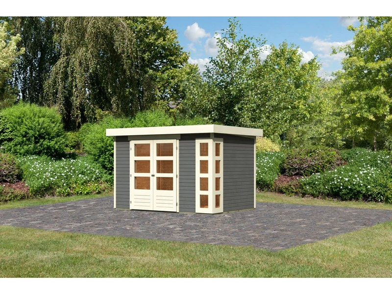Karibu Gartenhaus Kerko 4 in terragrau 19 mm