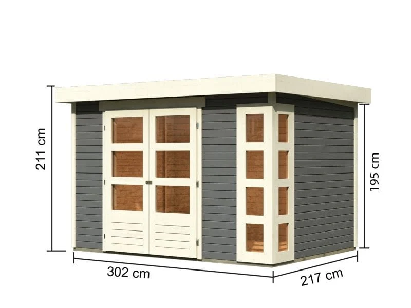 Karibu Gartenhaus Kerko 4 in terragrau 19 mm