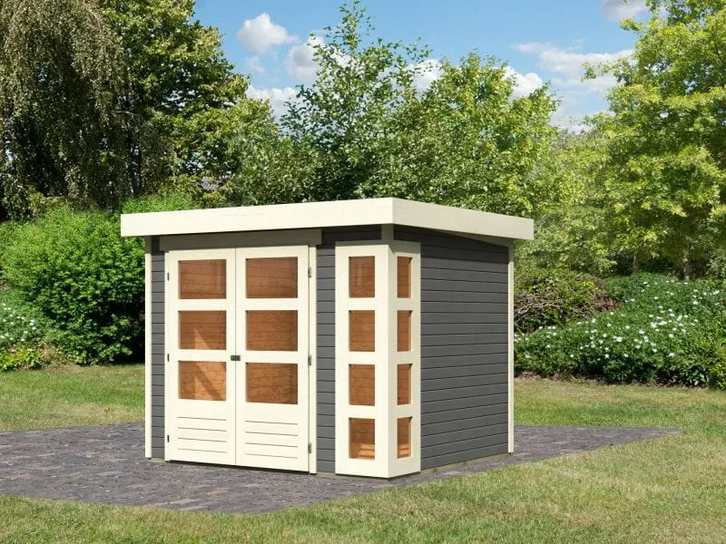 Karibu Gartenhaus Kerko 3 in terragrau 19 mm