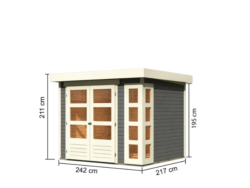 Karibu Gartenhaus Kerko 3 in terragrau 19 mm