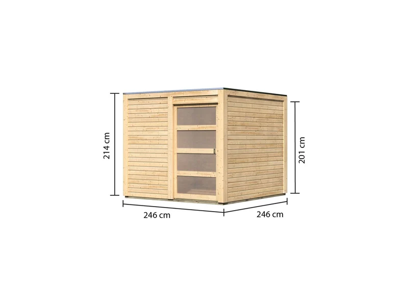 Karibu Gartenhaus Qubic natur