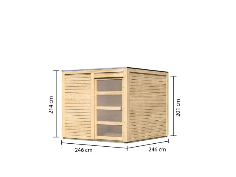 Karibu Gartenhaus Qubic natur