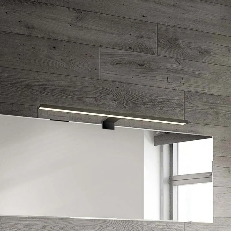 B-Ware Briloner LED Spiegellampe Dun 2 in 1 Wandleuchte schwarz matt IP44 50cm Lampe