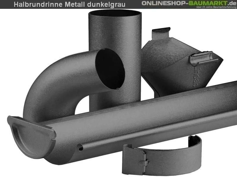 Metall-Dachrinne dunkelgrau Pultdach 400 cm