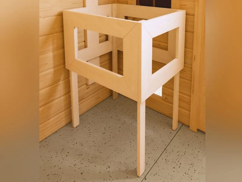 Karibu Sauna Sahib 2 inkl. 9-kW-Ofen mit externer Steuerung, mit Dachkranz, mit moderner Saunatür