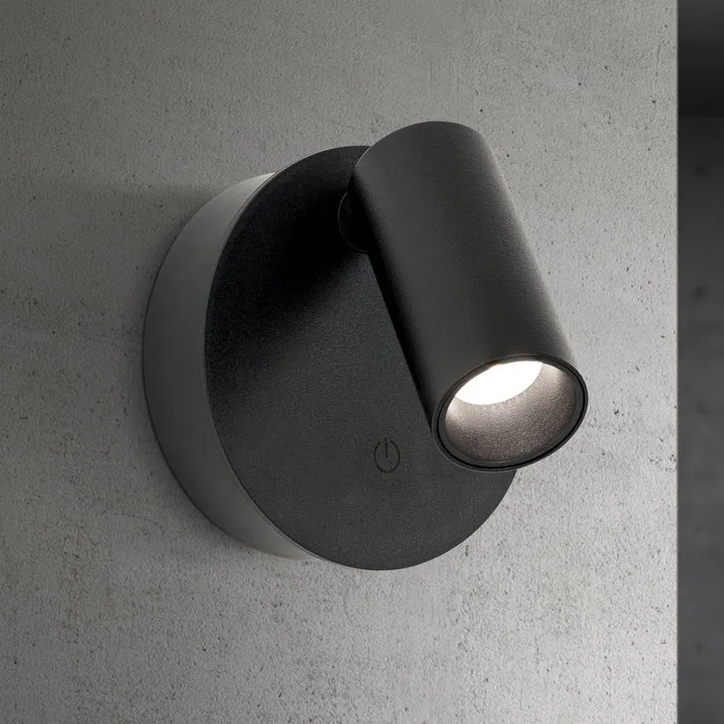 B-Ware Wandstrahler Leuchte Luxy LED Akku CCT Dimmer Schwarz Aluminium