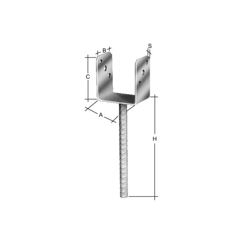 10x B-Ware Hadra Pfostenträger Balkenstütze feuerverzinkt Stahl U-Form Dolle CE 10 STÜCK