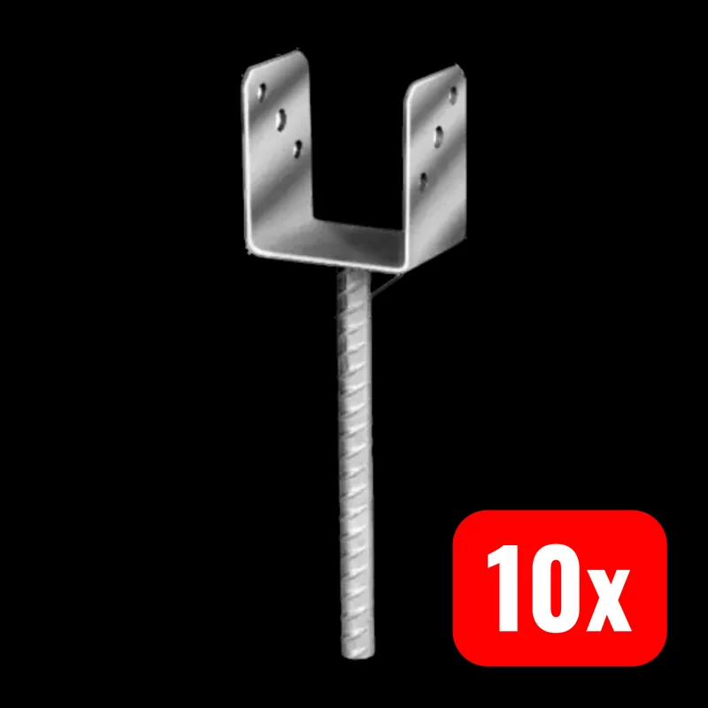 10x B-Ware Hadra Pfostenträger Balkenstütze feuerverzinkt Stahl U-Form Dolle CE 10 STÜCK