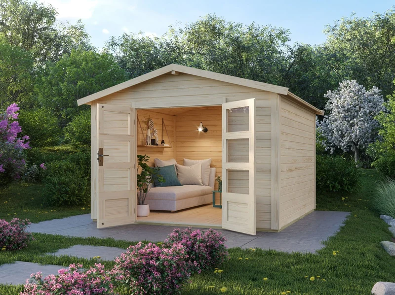 Norlinio Gartenhaus Ravenna 3 naturbelassen, inkl. Fußboden