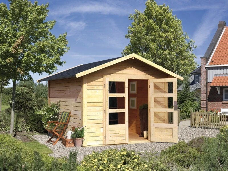 Norlinio Gartenhaus Ravenna 3 natur, inkl. Fußboden und Schindeln