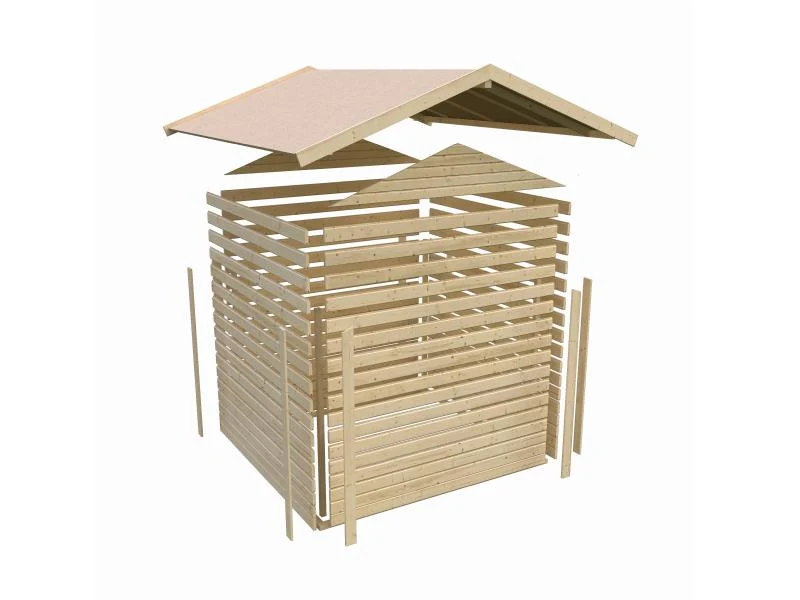 Norlinio Gartenhaus Ravenna 2, terragrau, inkl. Fußboden und Dachschindeln (schwarz)