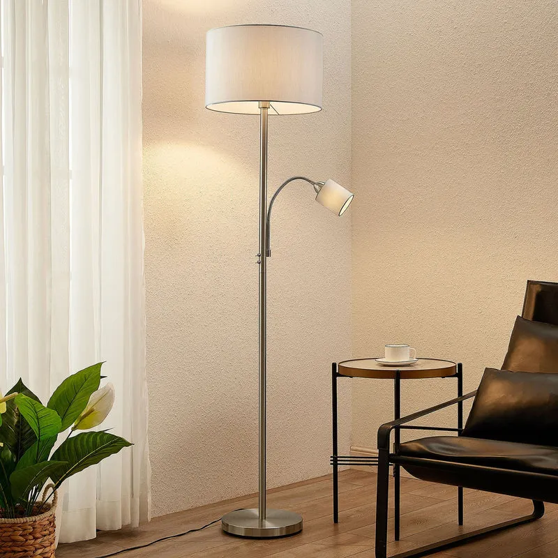 2x B-Ware Lindby Colima Stehleuchte Stehlampe Standleuchte Stoff Leselampe E27 2 STÜCK