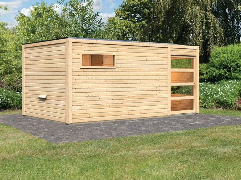 Karibu Saunahaus Hygge 38 mm- naturbelassen- ohne Ofen