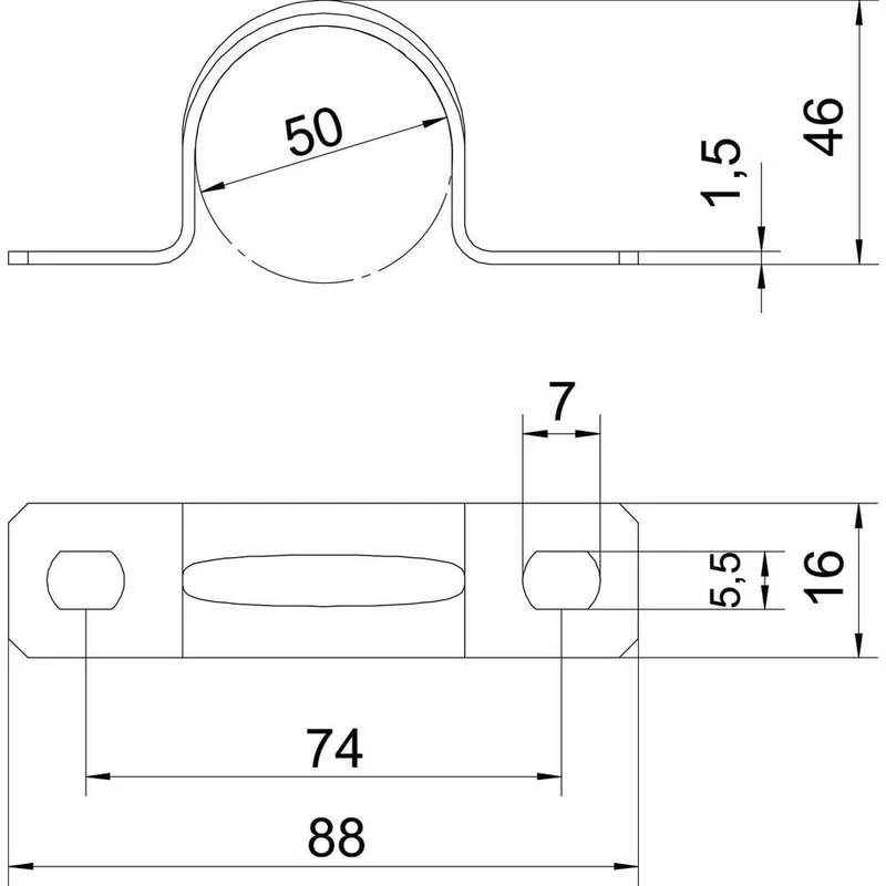 25x B-Ware OBO Bettermann Rohrschelle Schelle Stahl galvanisch verzinkt 50 mm 25 STÜCK