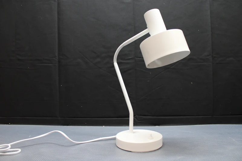 B-Ware Matis Tischlampe Leuchte Metall weiß Schirm verstellbar Tischleuchte Hauptlicht