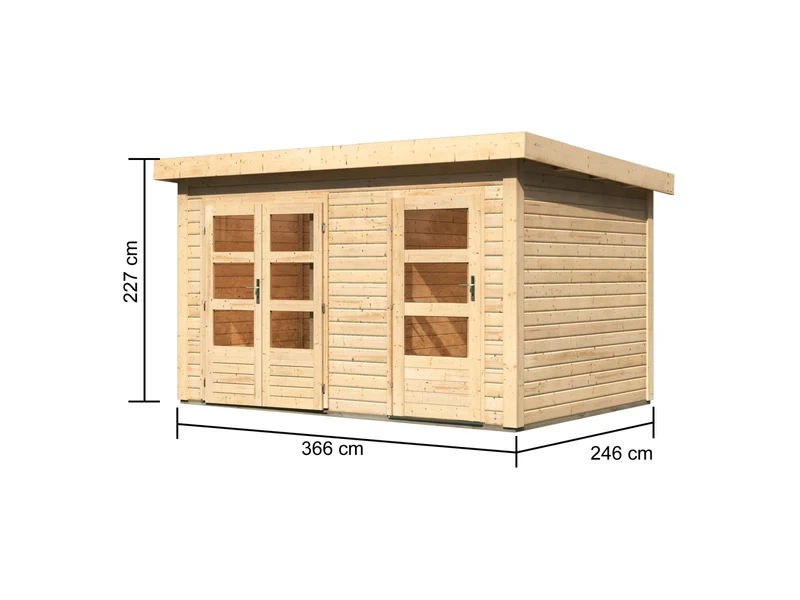 Karibu Gartenhaus Schönbuch 1 38 mm 2-Raum-Haus