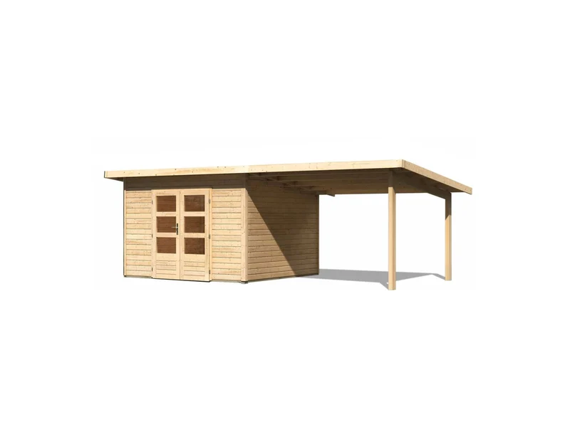 Karibu Gartenhaus Northeim 3 naturbelassen mit Schleppdach 3,0 Meter