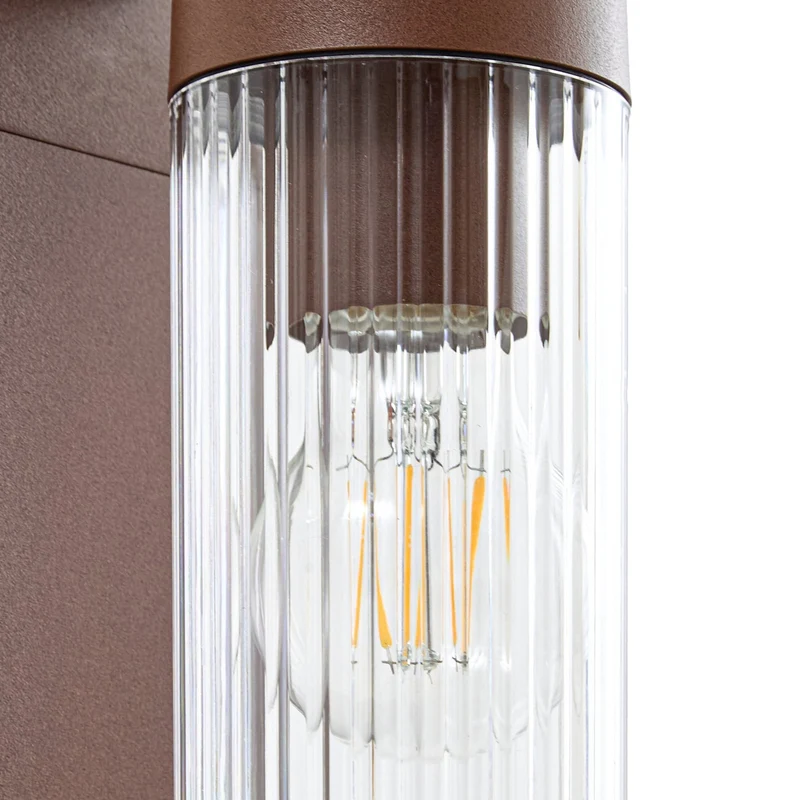 B-Ware Lindby Wegeleuchte Außenlampe Kaliro rostfarben Aluminium E27 LED 60 cm IP54530