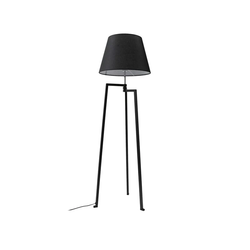 B-Ware Lucande Stehleuchte Lampe Stehlampe Amona schwarz Textil 150 cm Dreibein