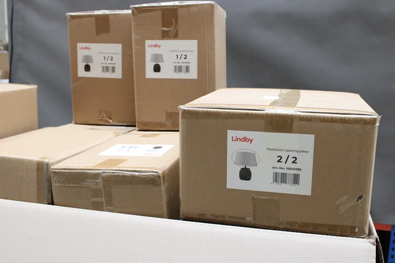 20x B-Ware Lindby Tischleuchte Aelith Ø 30 cm grau Keramik E27 Tischlampe Lampe 20 STÜCK