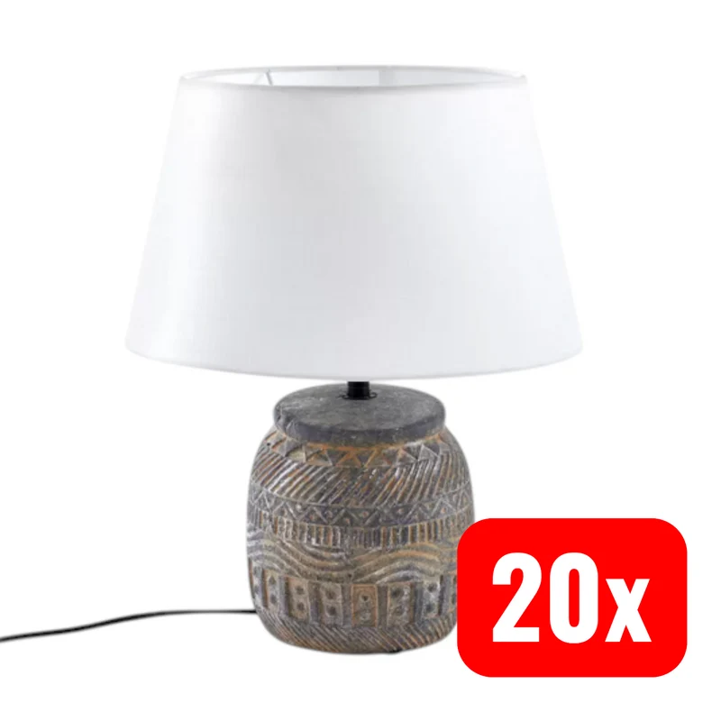 20x B-Ware Lindby Tischleuchte Aelith Ø 30 cm grau Keramik E27 Tischlampe Lampe 20 STÜCK