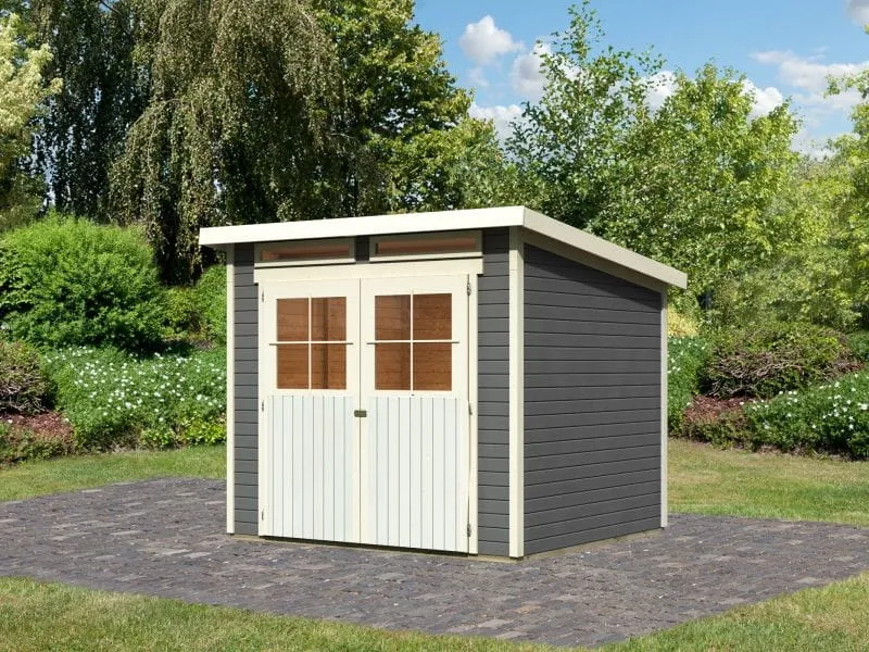 Karibu Gartenhaus Glücksburg 4 terragrau 19 mm