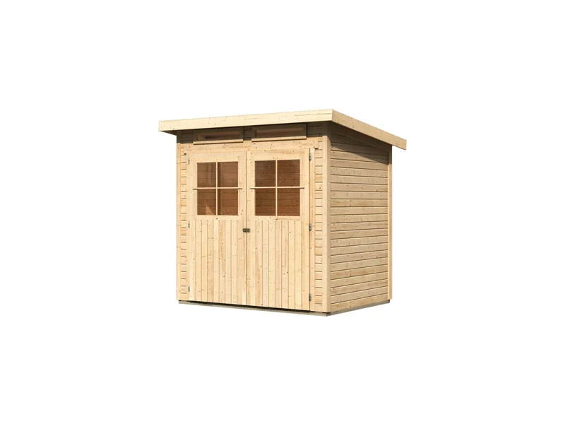 Karibu Gartenhaus Glücksburg 2 natur 19 mm