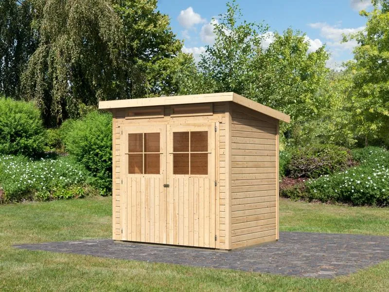 Karibu Gartenhaus Glücksburg 2 natur 19 mm