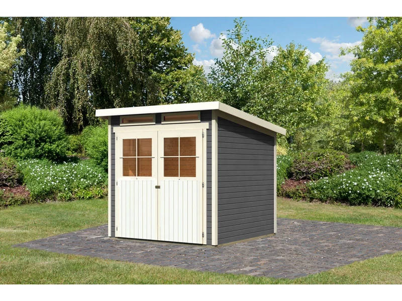 Karibu Gartenhaus Glücksburg 3 terragrau 19 mm