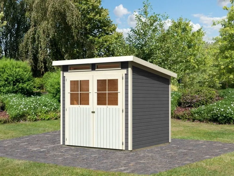 Karibu Gartenhaus Glücksburg 3 terragrau 19 mm