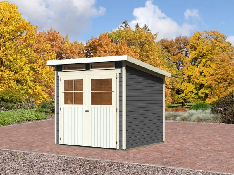 Karibu Gartenhaus Glücksburg 3 terragrau 19 mm