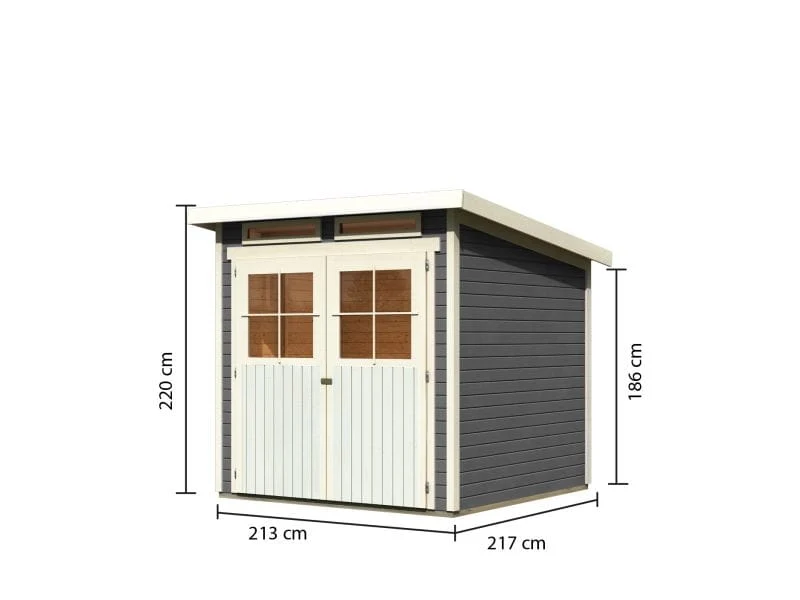 Karibu Gartenhaus Glücksburg 3 terragrau 19 mm