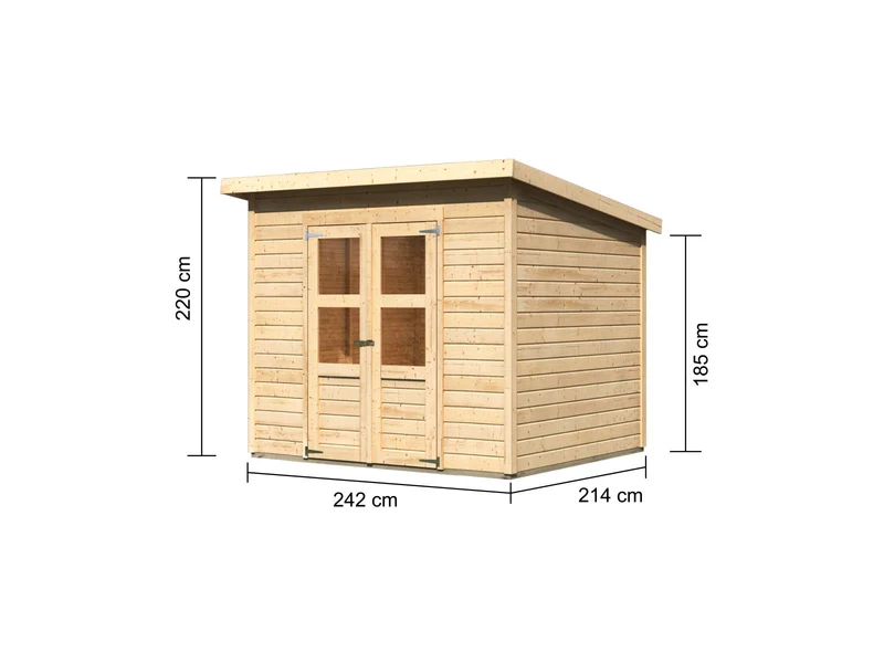 Karibu Gerätehaus Merseburg 5 natur 14 mm