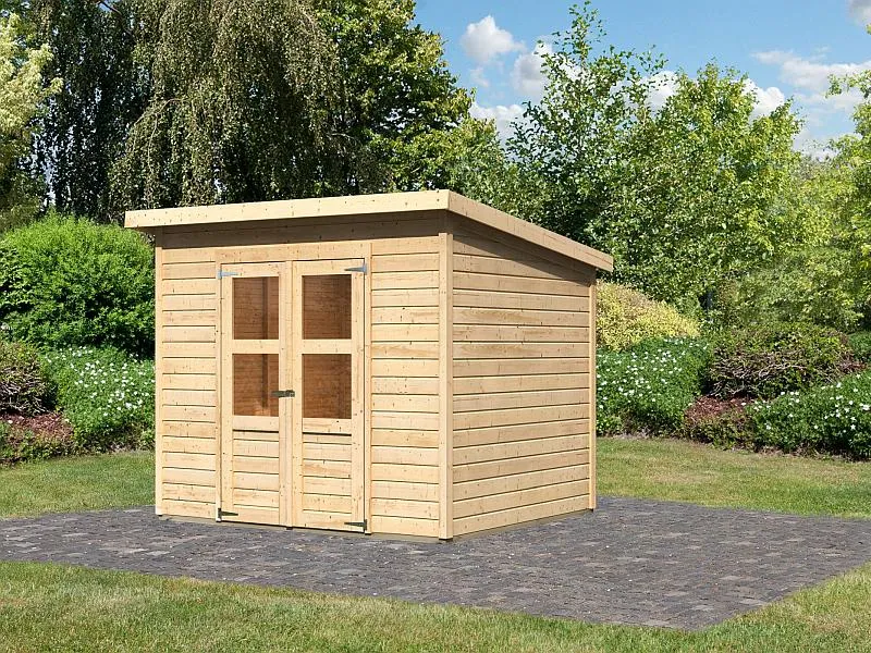 Karibu Gerätehaus Merseburg 5 natur 14 mm