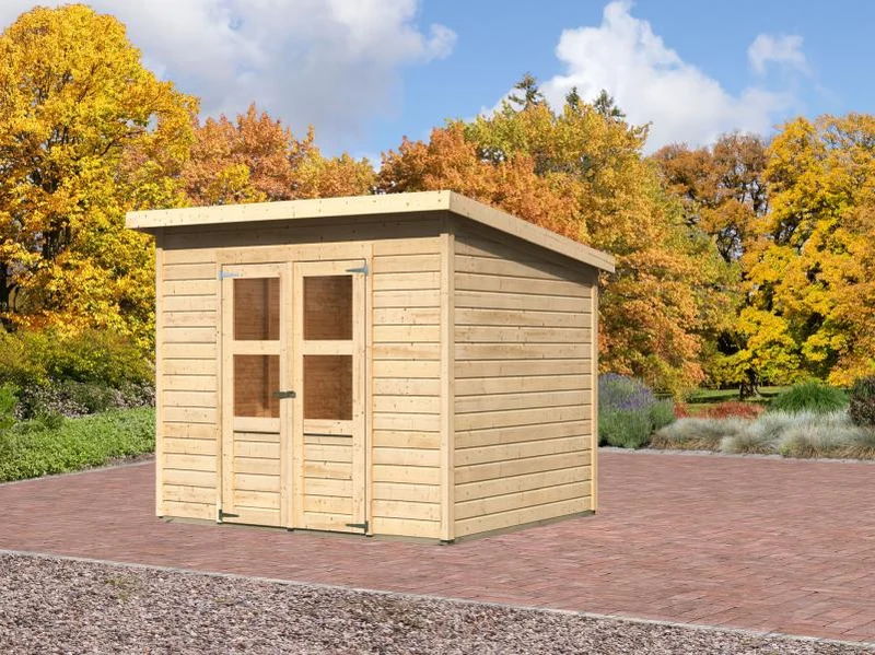 Karibu Gerätehaus Merseburg 5 natur 14 mm