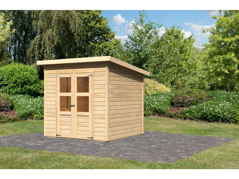 Karibu Gerätehaus Merseburg 4 natur 14 mm