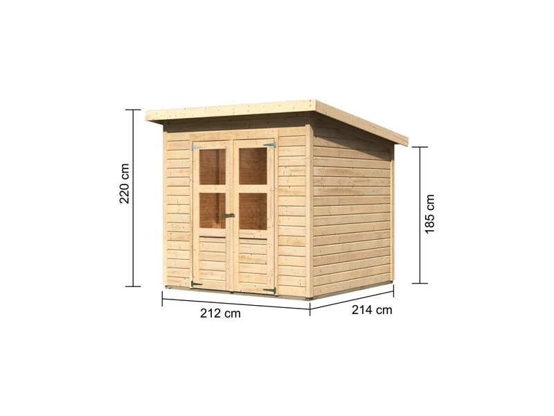 Karibu Gerätehaus Merseburg 4 natur 14 mm