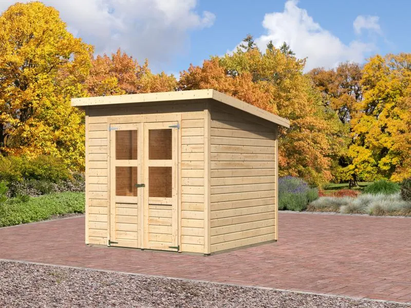 Karibu Gerätehaus Merseburg 4 natur 14 mm