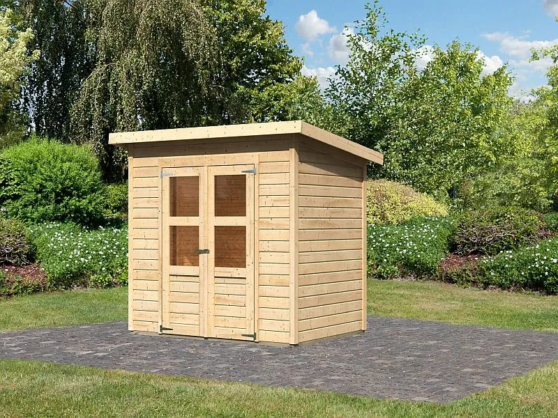 Karibu Gerätehaus Merseburg 3 natur 14 mm
