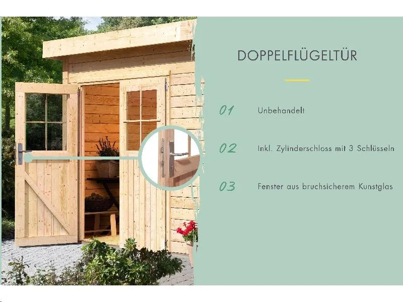 Gartenhaus 38 mm Felsenau 5 naturbelassen