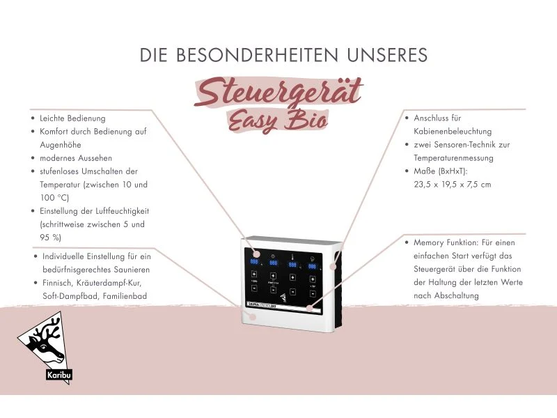 Karibu Steuerung Easy Bio für Bio-Kombi Saunaöfen mit 9 kW