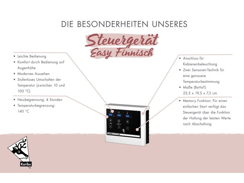 Karibu Steuerung Easy finnisch für finnische Saunaöfen mit 9 kW