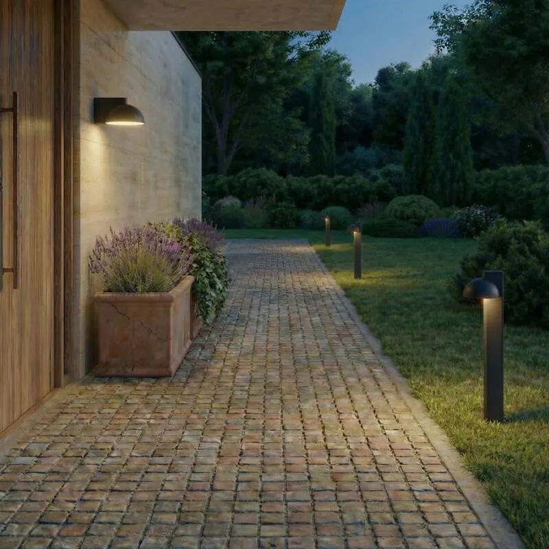 B-Ware Lucande Wegeleuchte Außenleuchte LED Wegelampe Velira schwarz Gartenleuchte