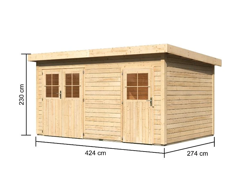 Karibu Gartenhaus Mattrup 2 raum Haus natur 28 mm