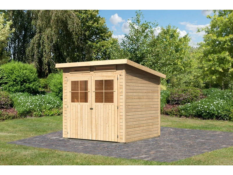 Karibu Gartenhaus Glücksburg 3 natur 19 mm