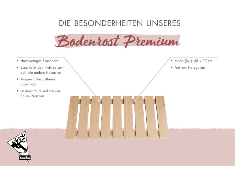 Karibu Sauna Bodenrost Premium