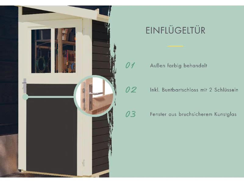 Karibu Anlehngartenhaus Görlitz terragrau 19 mm