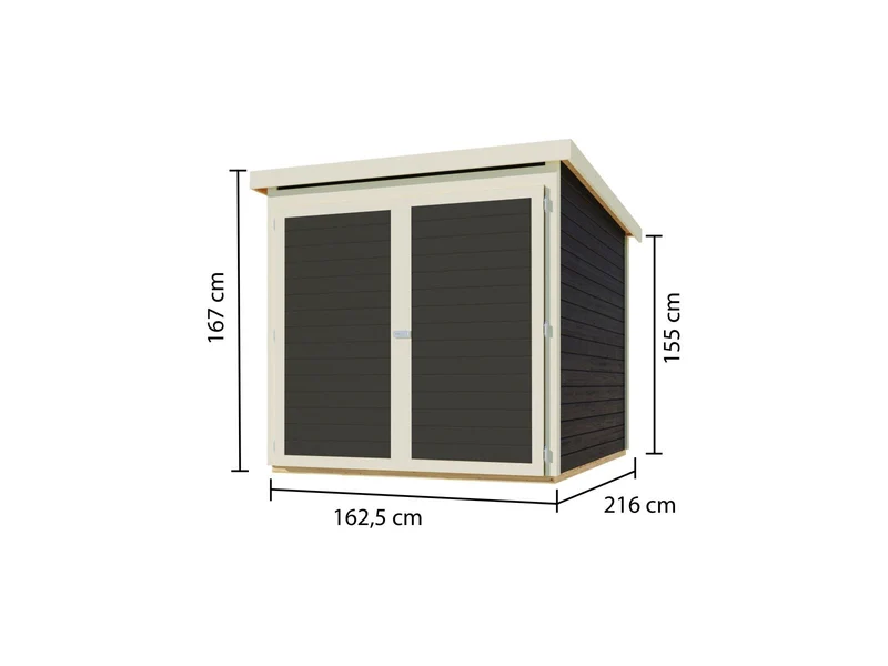Karibu Fahrradgarage 3, terragrau 19 mm